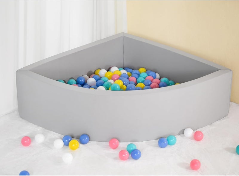 UHAPPYEE Ball Pit Grey,Sector Foam Ball Pits for Toddlers,Ball Pit Pool Playpen Foldable & Portable Soft Ball Pool 35.4”x 11.8” - Image 1